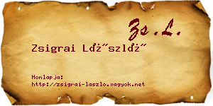 Zsigrai László névjegykártya